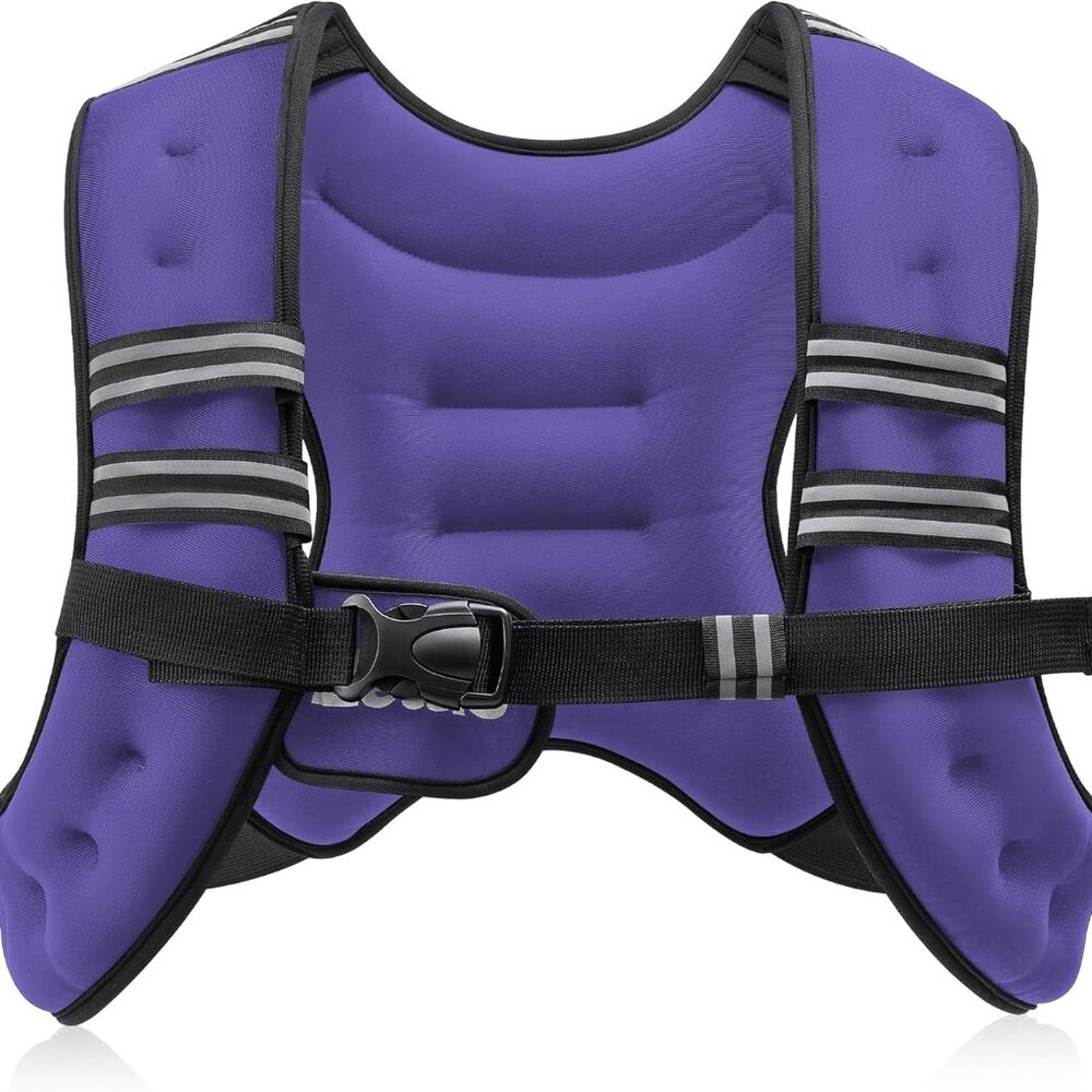 Adjustable Purple Reflective Fitness Weighted Vest